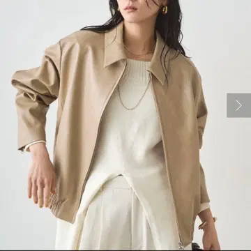 라운지 드레스 페이크 레더 자켓 베이지 이번 시즌 완판