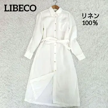 린넨 100% LIBECO 리베코 셔츠 원피스 롱 마 벨트 S