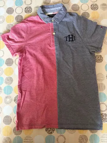 TOMMY HILFIGER 피케 셔츠 S/P 사이즈 레드/그레이