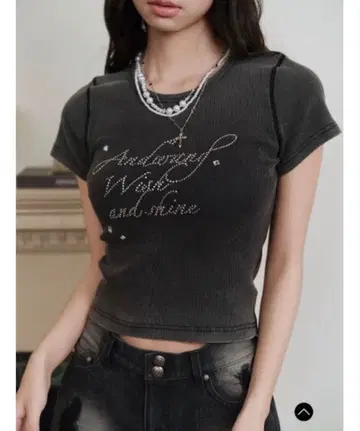 andwang bijou wish rib tops 티셔츠 S 미니