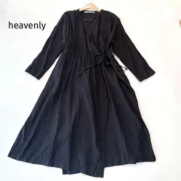 새상품급 헤븐리 린넨 100% 카슈쿨 원피스 블랙