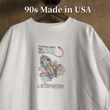 90s USA제 개구리 파충류 T셔츠 싱글 스티치 XL