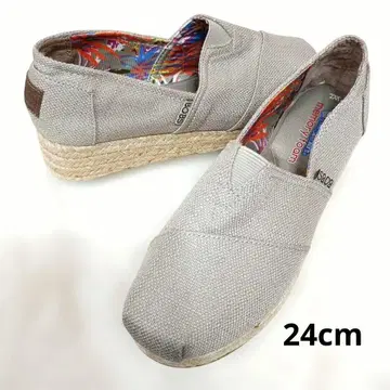SKECHERS BOBS 베이지 슬립온 24cm