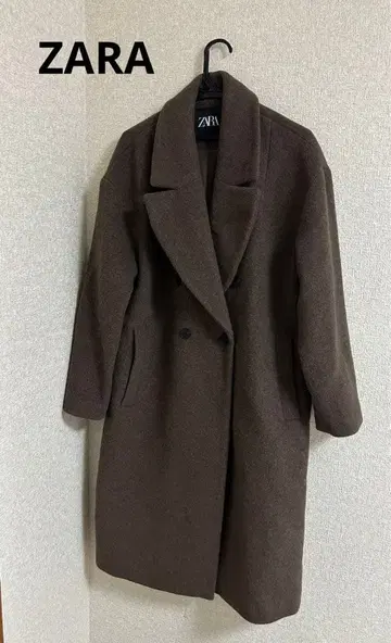 ZARA 더블 프레스 롱 코트