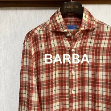 [컨디션 최상] BARBA DANDY LIFE 마드라스 체크 린넨 셔츠