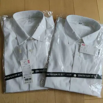 UNIQLO 파인크로스 스트레치 슬림핏 셔츠 2개 세트