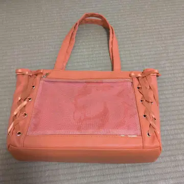 이타백 토트백 오렌지 레이스업