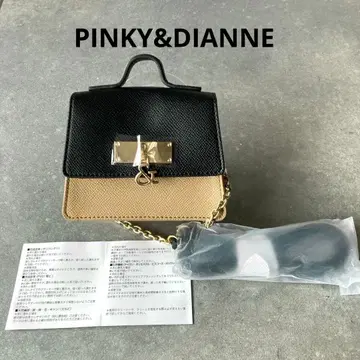PINKY&DIANNE 나노 미니 사선 숄더 베이지 x 블랙