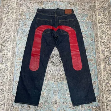 [최고급] EVISU 에비수 2001 No.2 블랙 W36 레드