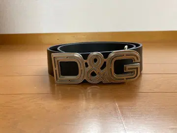 D&G 로고 버클 가죽 벨트 블랙