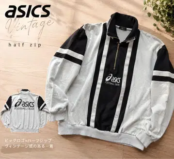 asics 빈티지 하프 지퍼 맨투맨 M 빅 로고 90s