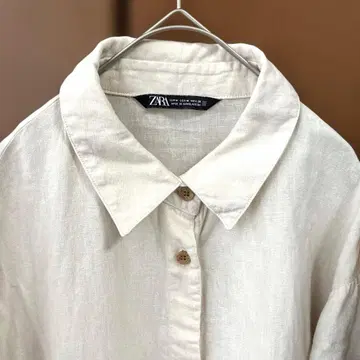 인기 [ ZARA ] 셔츠 원피스 린넨 57% 코튼 43% Free