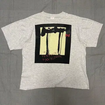 90s Jerzees 페스티벌 프린트 T셔츠 그레이 M 코튼 짧은 기장