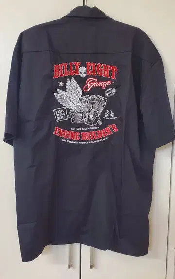 BILLY EIGHT 워크 셔츠 반팔 블랙 할리 바이커 아메리칸