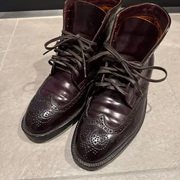 Alden 윙팁 레이스업 부츠 버건디 차카 코도반