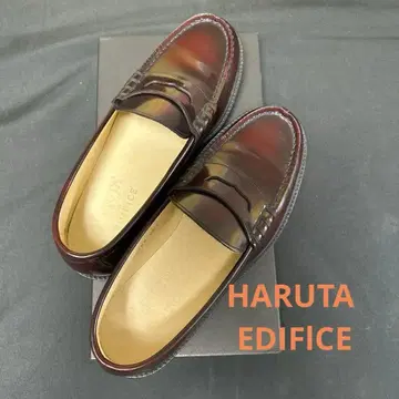 HARUTA EDIFICE 별주 페니 로퍼 버건디 25.5cm