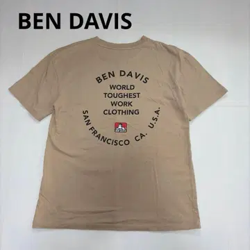 양품 BEN DAVIS 티셔츠 베이지 반팔 로고 프린트 L