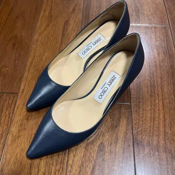 가격 인하 JIMMY CHOO 펌프스 네이비 가죽 34.5