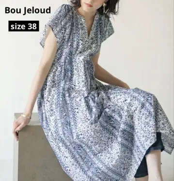 부즈루드 패널 무늬 올 패턴 원피스 38 사이즈 꽃무늬 반팔 오리엔탈