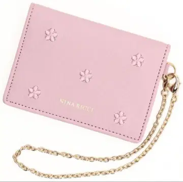 NINA RICCI 패스케이스 교통카드 지갑 핑크 꽃무늬