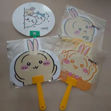 치이카와 (먼작귀) 부채 토끼 세트 하치와레 외출