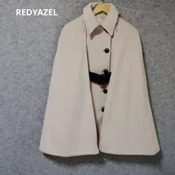REDYAZEL 벨트 포함 울 혼방 판초 케이프 코트