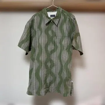 00s Patagonia rhythm 집업 셔츠 체크 스트라이프