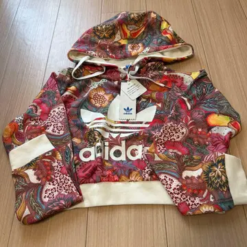 adidas Originals 꽃무늬 크롭 후드티