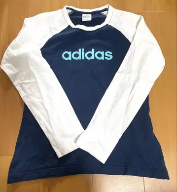 adidas 긴팔 래글런 T셔츠 네이비 화이트