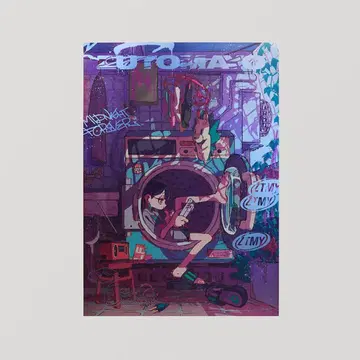 계속 한밤중이면 좋을 텐데 계밤 메탈릭 포스터
