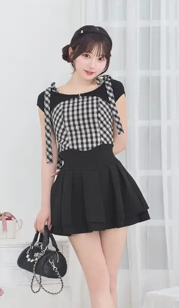 미셸 마카롱 슬림 레그 스커트 블랙 M 사이즈