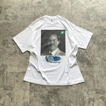 [레어] 90s 캐나다제 빈티지 T셔츠 XL 화이트 기업물 프로모