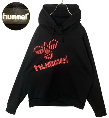 hummel 험멜 빅 로고 블랙 저지 후드티 루즈한 사이즈