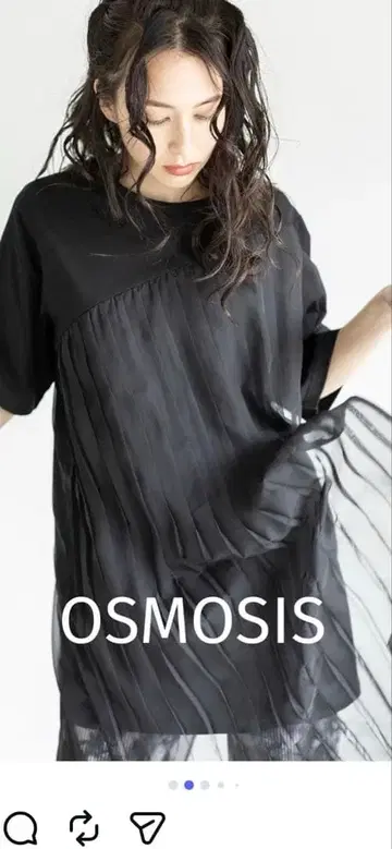 오즈모시스 OSMOSIS 플리츠 절개 롱 풀오버