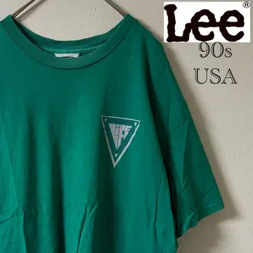 90s LEE (리) 빈티지 프린트t셔츠/XL/그린/USA제