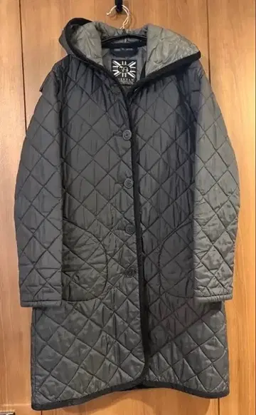 LAVENHAM 퀼팅 자켓 후드 부착