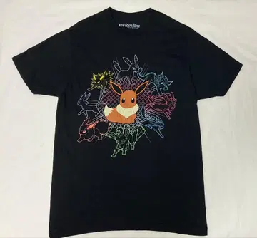 포켓몬 이브이 M 티셔츠 TEE 반팔 프린트 블랙 2017