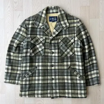 St. Moritz 빈티지 일본제 그린 체크 무늬 자켓