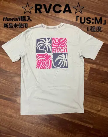 미사용 새상품 하와이 한정판 RVCA 루카 반팔 프린트 T셔츠 US:M