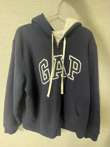 GAP 보아 안감 집업 후드티 네이비