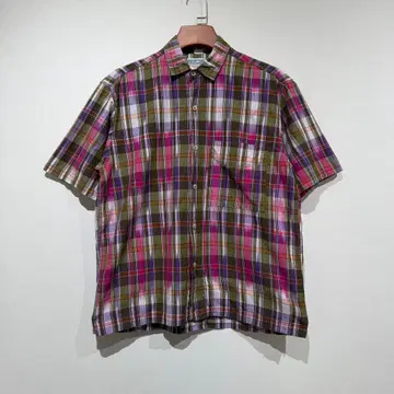 80s Patagonia A/C Madras Shirt white tug