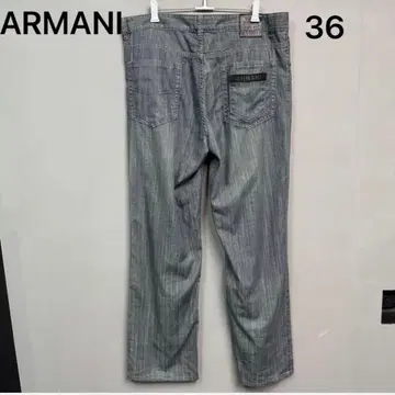 ARMANI 그레이 스트레이트 청바지 36 남성용 데님 청바지