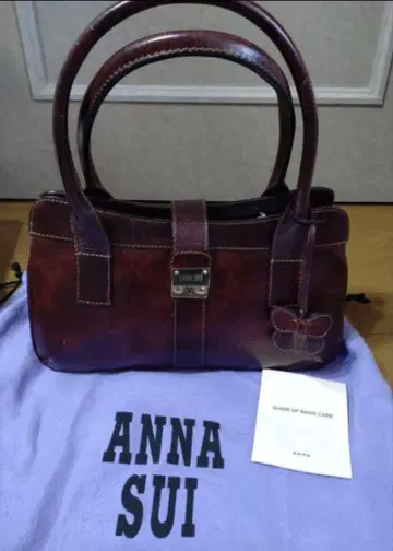 ANNA SUI 가죽 핸드백 브라운