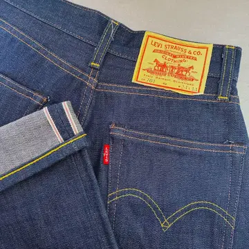 Levi's 리바이스 701 하이웨스트 몬로 데님 셀비지 다크 네이비