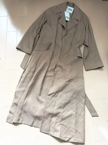 새상품 ZARA 자라 트렌치코트 베이지 롱 기장 XS S M