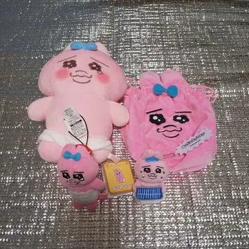 빤쮸토끼 봉제 인형 마스코트 3개와 복조리 4개 세트