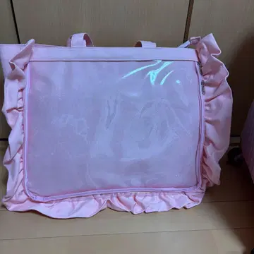 캐리온백 A3 프릴 디자인 이타백용 토트백 핑크 자카마트