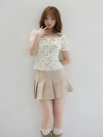 Andmary May lace set tops ivory
