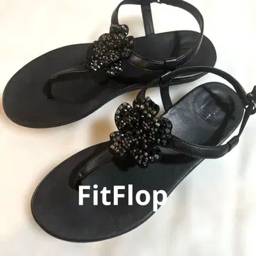 FitFlop 비쥬 장식 플립플랍 블랙 23-23.5cm