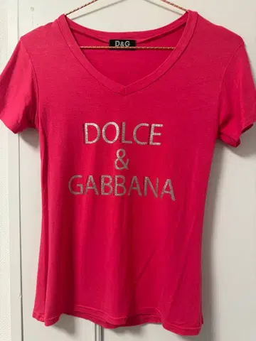 [명작 아카이브] D&G 돌체앤가바나 로고 티셔츠 핑크 XS~S 상당